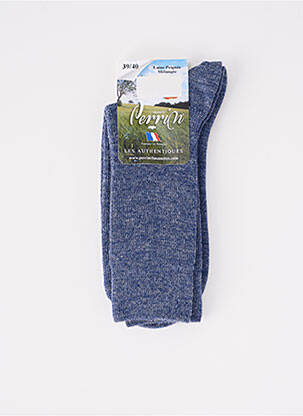 Chaussettes maille opaque bleu PERRIN unisexe