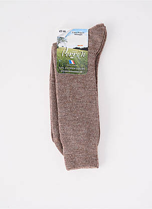 Chaussettes tissage chiné marron PERRIN homme