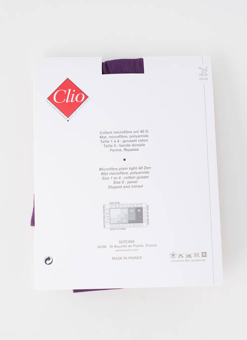 Collants violet CLIO pour femme