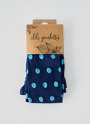 Collants imprimé pois bleu LILI GAMBETTES femme