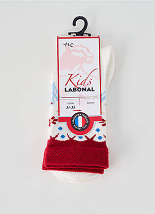Chaussettes imprimé fantaisie blanc LABONAL fille
