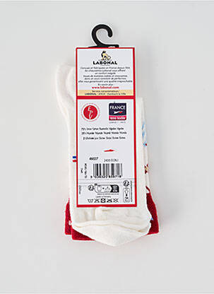 Chaussettes imprimé fantaisie blanc LABONAL fille