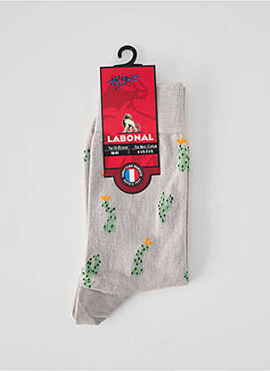 Chaussettes imprimé fantaisie gris LABONAL homme