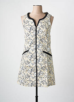 Robe courte sans manche sans manche beige ARELINE femme