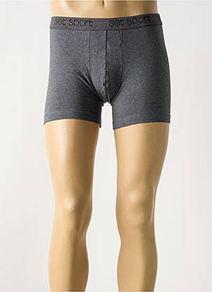 Boxer stretch gris fonce SET homme