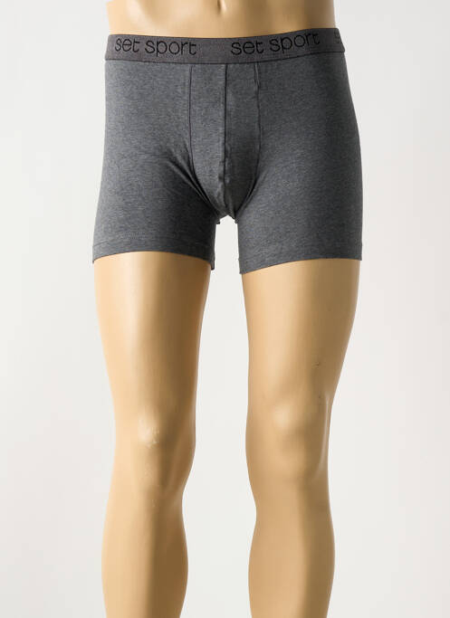 Boxer stretch gris fonce SET homme