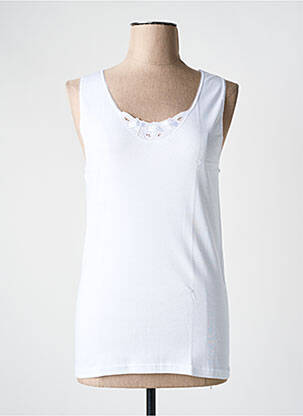 Top/caraco tissage jersey blanc ACHEL femme