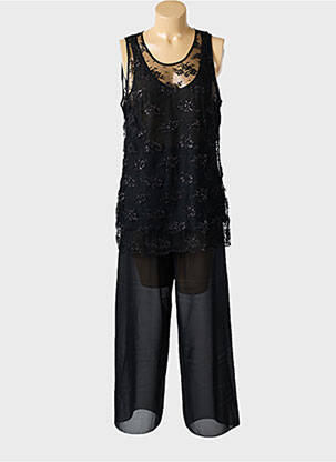 Pyjama coupe droite noir REGENCE femme