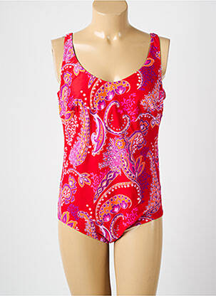 Maillot de bain 1 pièce imprimé fantaisie rouge ANITA femme