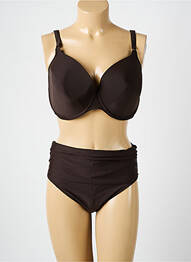 Maillot de bain 2 pièces stretch haut soutien-gorge emboitant marron ROSA FAIA femme