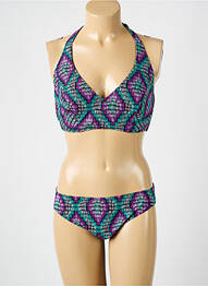 Maillot de bain 2 pièces stretch haut triangles violet ROSA FAIA femme