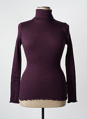 Pull col roulé violet MORETTA pour femme