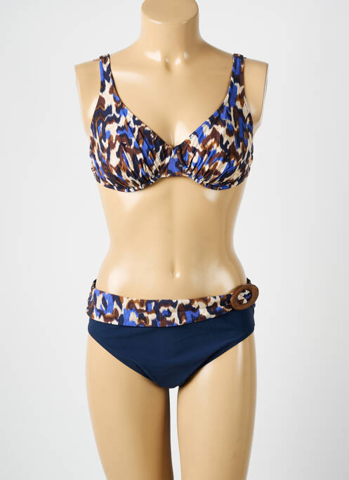 Maillot de bain 2 pièces stretch haut soutien-gorge balconnet bleu ANITA femme
