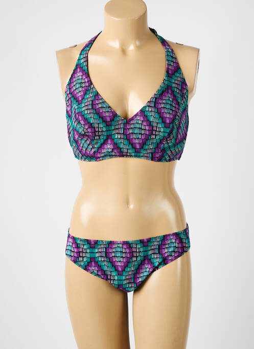 Maillot de bain 2 pièces stretch haut triangles violet ROSA FAIA femme