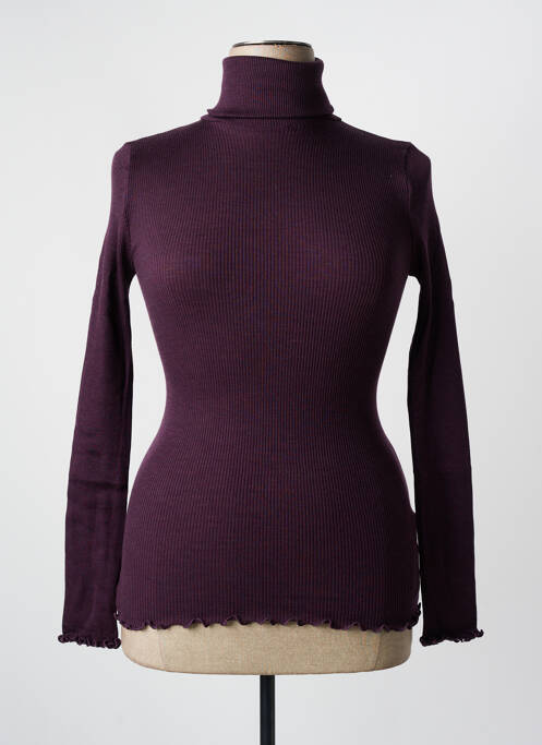 Pull col roulé violet MORETTA pour femme