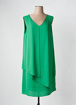 Robe mi-longue coupe fluide sans manche vert BARILOCHE femme