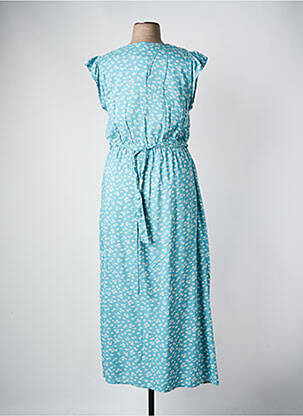Robe longue manches courtes manches courtes bleu C'EST BEAU LA VIE femme