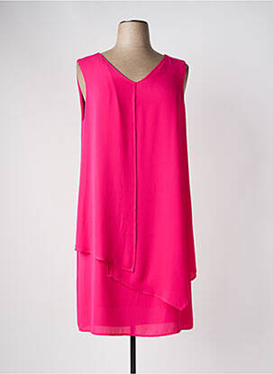 Robe mi-longue coupe fluide sans manche rose BARILOCHE femme