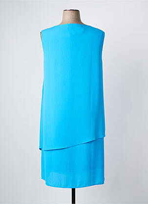 Robe mi-longue coupe fluide sans manche bleu BARILOCHE femme