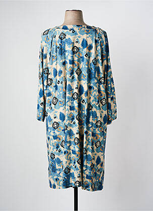 Robe mi-longue manches 3/4 manches 3/4 bleu CISO femme