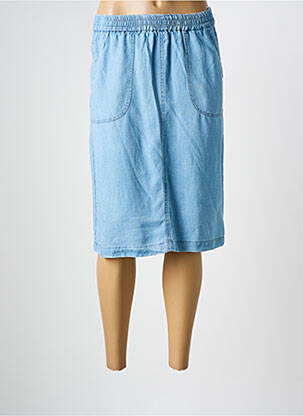 Jupe mi-longue coupe droite bleu JENSEN femme