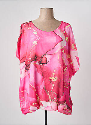 Tunique manches longues rose COULEURS DU TEMPS pour femme