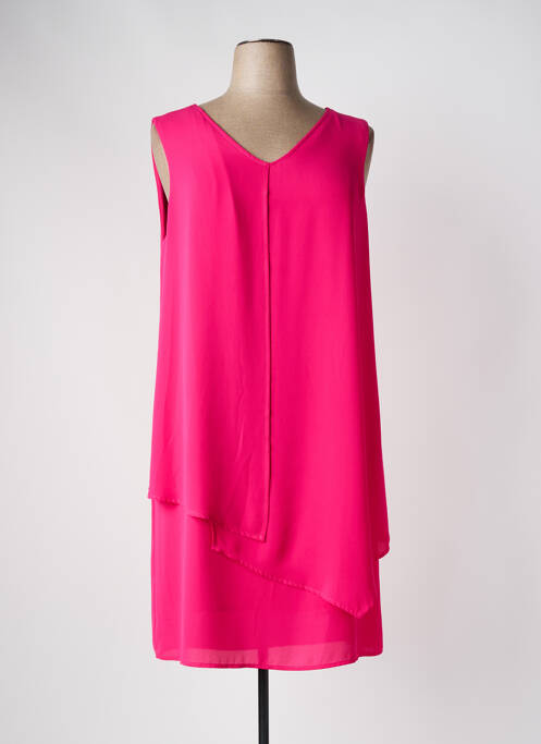 Robe mi-longue coupe fluide sans manche rose BARILOCHE femme