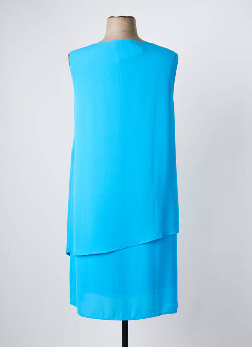 Robe mi-longue coupe fluide sans manche bleu BARILOCHE femme