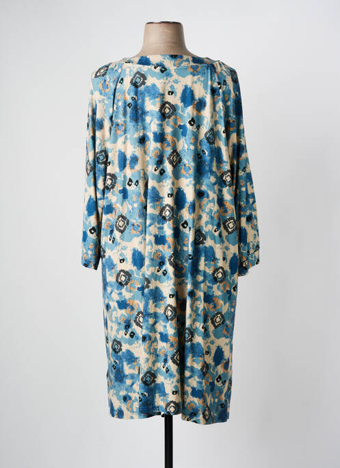 Robe mi-longue manches 3/4 manches 3/4 bleu CISO femme
