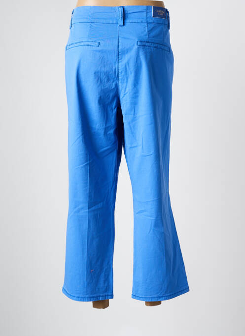 Pantalon 7/8 tissage popeline taille normale bleu C'EST BEAU LA VIE femme