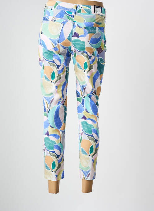 Pantalon 7/8 tissage popeline taille normale bleu ANNA MONTANA femme