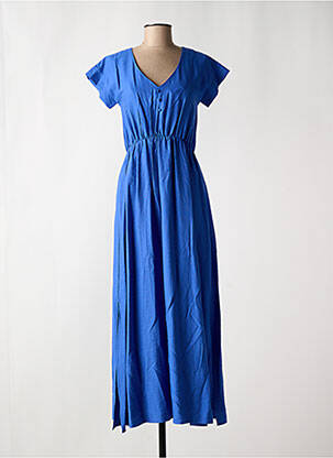 Robe longue manches courtes manches courtes bleu C'EST BEAU LA VIE femme