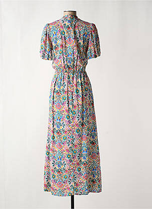 Robe longue imprimé fantaisie manches courtes blanc C'EST BEAU LA VIE femme