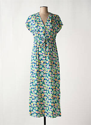 Robe longue manches courtes manches courtes vert C'EST BEAU LA VIE femme
