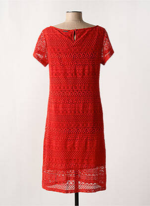 Robe mi-longue manches courtes manches courtes rouge AGATHE & LOUISE femme