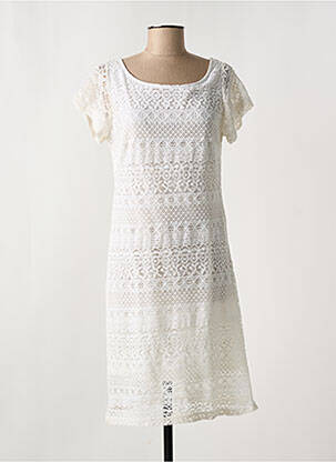 Robe mi-longue manches courtes manches courtes blanc AGATHE & LOUISE femme