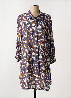 Robe courte manches longues manches longues violet CISO femme