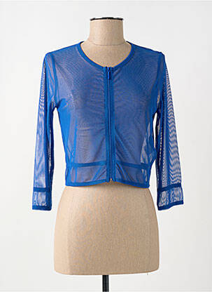 Veste casual col rond bleu MALOKA femme