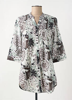 Chemisier imprimé fantaisie manches 3/4 gris AGATHE & LOUISE femme