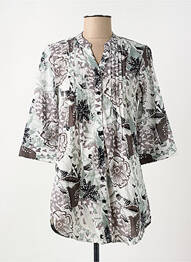 Chemisier imprimé fantaisie manches 3/4 gris AGATHE & LOUISE femme