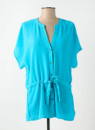 Tunique manches courtes coupe cintrée bleu TINTA femme