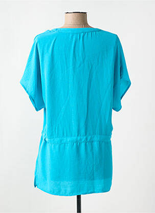 Tunique manches courtes coupe cintrée bleu TINTA femme