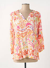 Blouse imprimé fantaisie manches longues orange TINTA femme