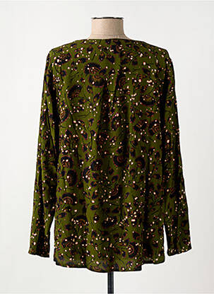 Blouse tissage popeline manches longues vert CISO femme