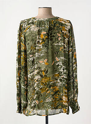 Blouse imprimé fantaisie manches longues vert JENSEN femme