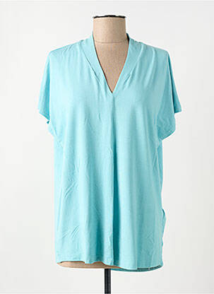 T-shirt coupe droite manches courtes bleu CISO femme