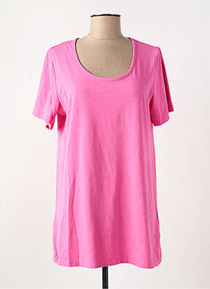 T-shirt coupe droite manches courtes rose CISO femme
