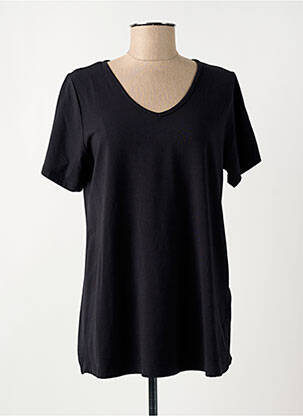T-shirt coupe droite manches courtes noir CISO femme