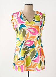 Blouse imprimé fantaisie manches courtes vert REVER MILE femme