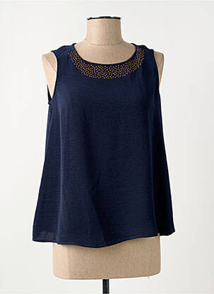 Blouse col rond sans manche bleu fonce TINTA femme